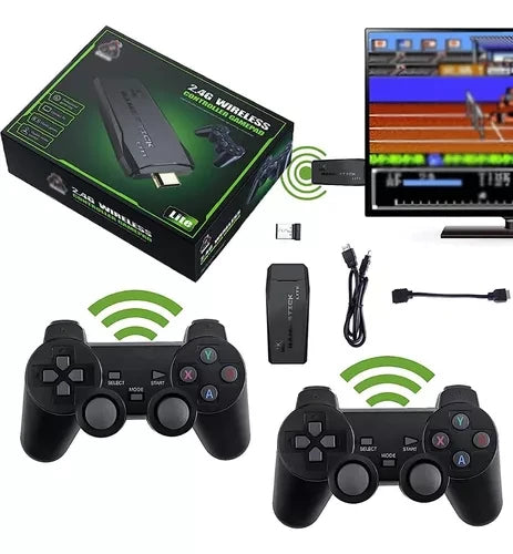 CONSOLA VIDEO JUEGO RETRO 10.000 JUEGOS + 2 CONTROLES INALAMBRICOS